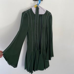 Tularosa Green Swing Bell Sleeve Dress